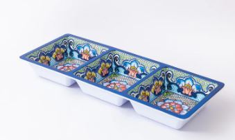 Prepara 3 Section Taco Tray - Blue