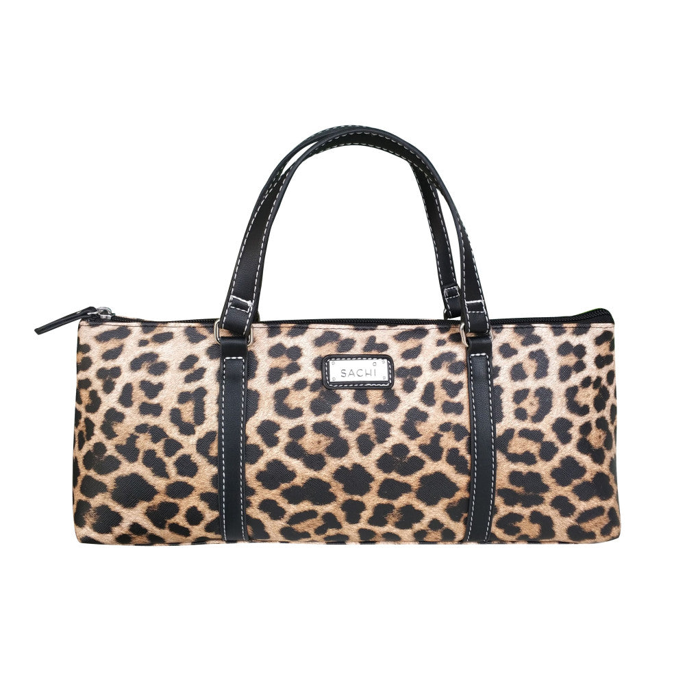 Sachi Insulated Wine Purse - Leopard Natural