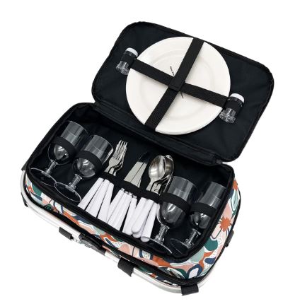 Sachi 4 Person Insulated Picnic Basket - Desert Floral Picnicware The Cooks Kitchen Mandurah 