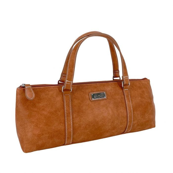 Sachi Insulated Wine Purse - Faux Leather - Tan