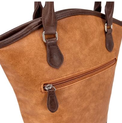 Sachi Two Bottle Wine Tote - Faux Leather - Tan