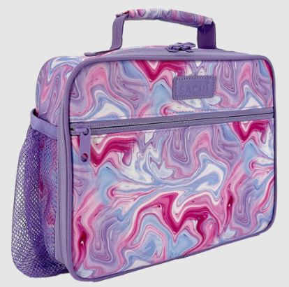 Sachi Style 321 Insulated Crew Lunch Bag With Bottle Holder - Marble Swirls
