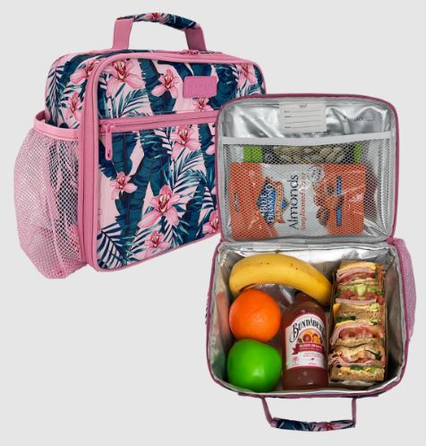 Sachi Style 321 Crew Lunch Box With Bottle Holder - Pink Orchids