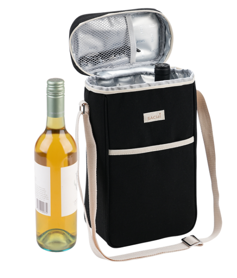 Sachi Two Bottle Insulated Wine Cooler Black