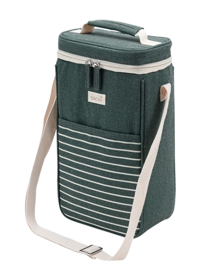 Sachi Tow Bottle Insulated Wine Cooler Dark Green