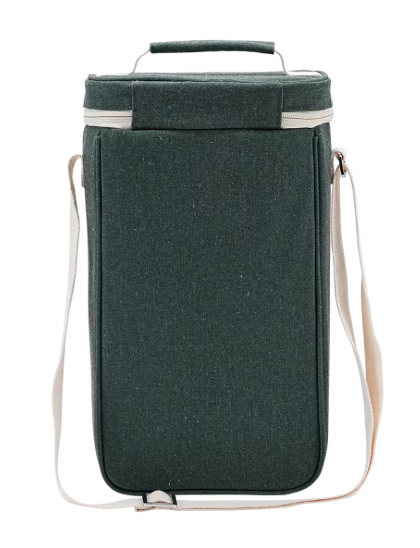 Sachi Tow Bottle Insulated Wine Cooler Dark Green