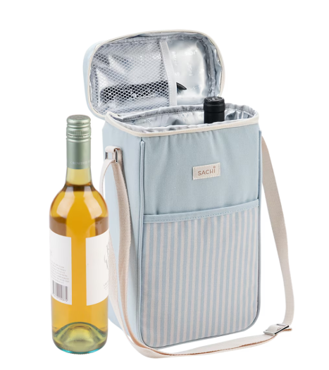 Sachi Two Bottle Insulated Wine Cooler Pale Blue