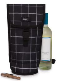 Packit Freezable Napa Wine Bag Grid Size 13x19.5x33cm In Black 