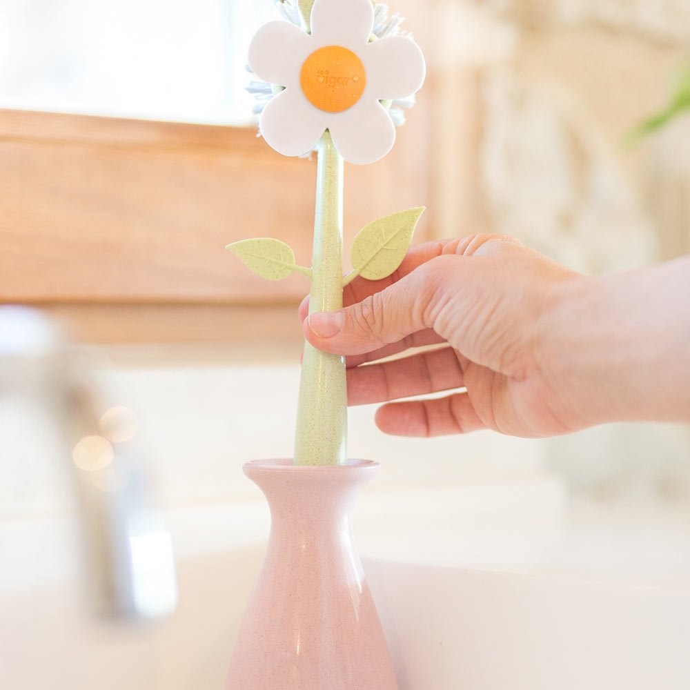 Vigar Florganic Dish Brush With Pink Vase 