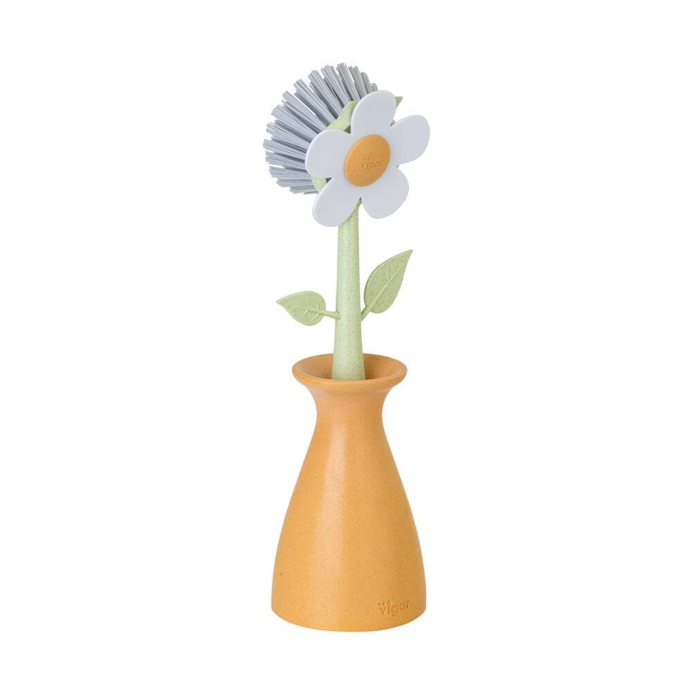 Vigar Florganic Dish Brush With Orange Vase Cleaning Equipment The Cooks Kitchen Mandurah 