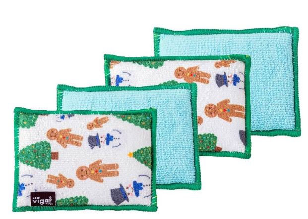 Vigar Frosty The Snowman Microfibre Sponge Pack - Pk 4