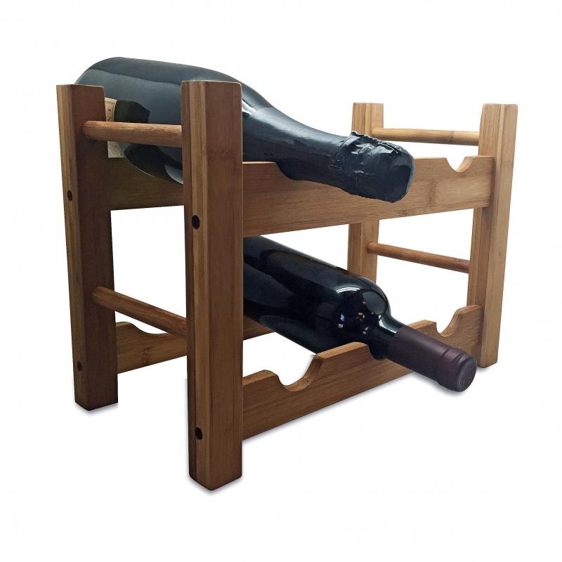 Bamboo Wine Rack - Stackable (holds 6) 