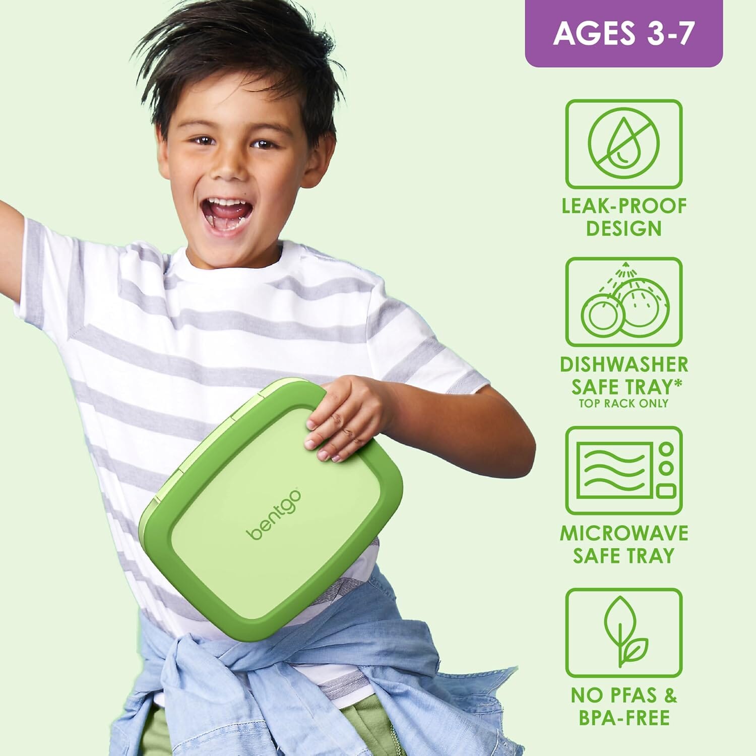 Bentgo Kid's Leak-proof Bento Lunch Box - Green Lunchbox The Cooks Kitchen 