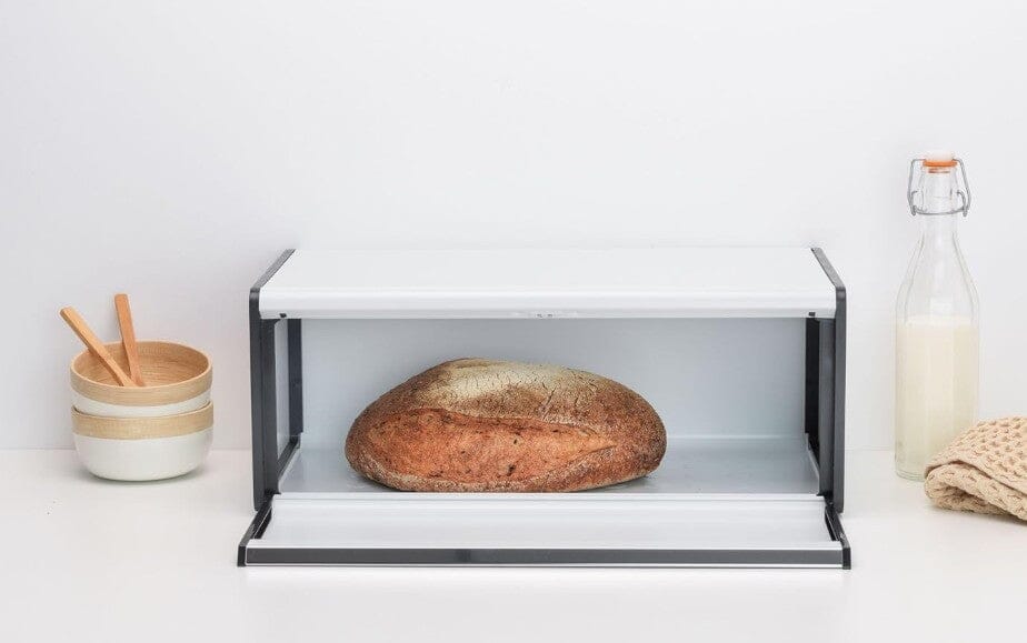 Brabantia Fall Front Bread Box - White Bread & Butter Storage The Cooks Kitchen 
