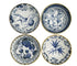 Tokyo Design Studio Flora Japonica Mixed Rice Bowl 12cm 4 Piece In Blue