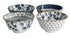 Tokyo Design Studio Flora Japonica Mixed Rice Bowl 12cm 4 Piece In Blue