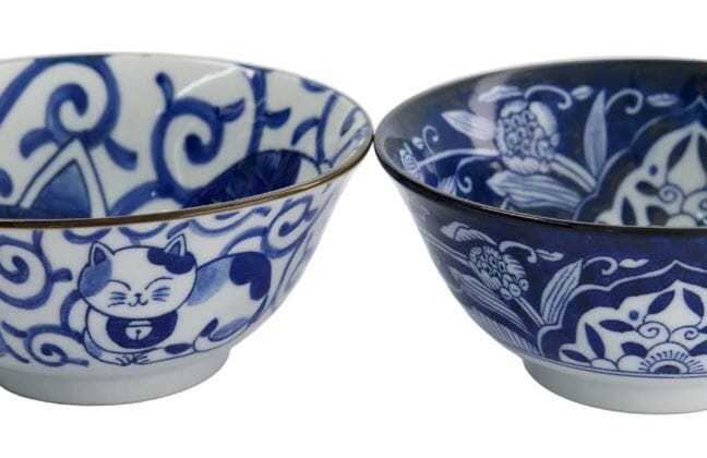 Tokyo Design Studio Neko Bowl 2pc Set With Chopsticks - Swirl Cat Bowls The Cooks Kitchen 