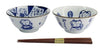Tokyo Design Studio Kawaii Neko Bowl Set Of 3 With Chopsticks - White Cat