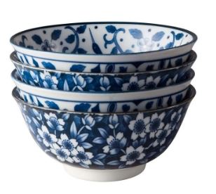 Tokyo Design Studio Sakura Bowl Set 4pc 15cm - Blue