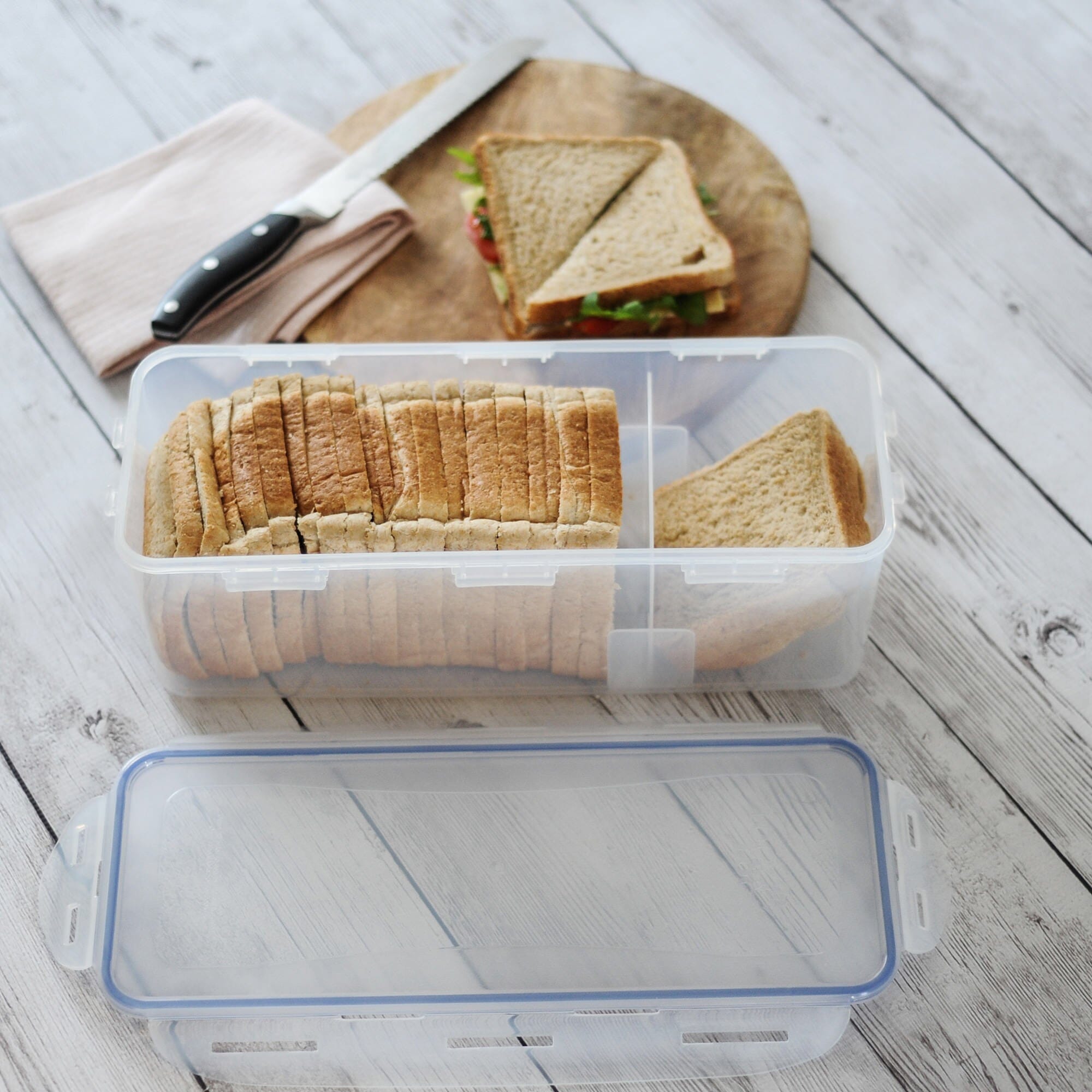 Lock And Lock Rec Tall Classic Rectangular Tall W/divider- 5l Bread & Butter Storage The Cooks Kitchen Mandurah 