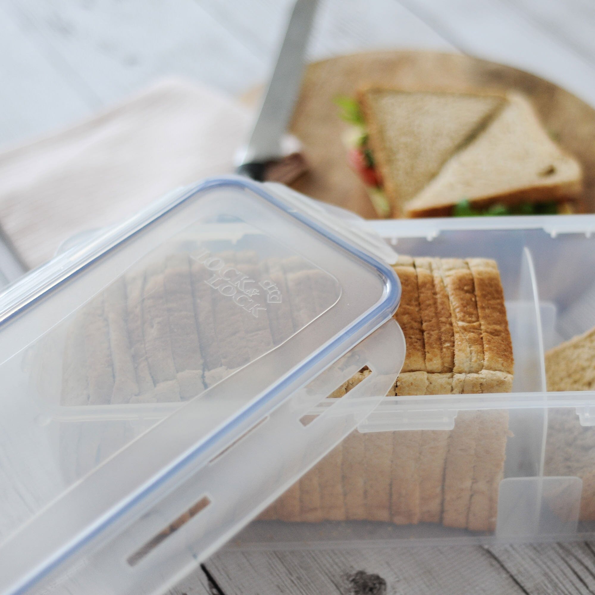Lock And Lock Rec Tall Classic Rectangular Tall W/divider- 5l Bread & Butter Storage The Cooks Kitchen Mandurah 