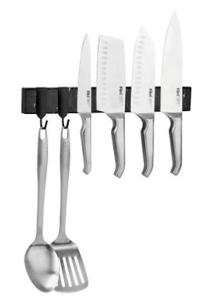 Furi Magnetic Wall Rack Hooks 4pc - Black