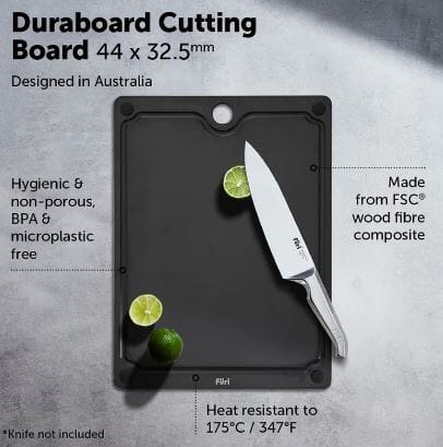 Furi Duraboard 44x32.5cm - Black Chopping Boards & Surface Savers The Cooks Kitchen 