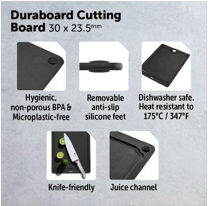 Furi Duraboard 30x23.5 - Black Chopping Boards & Surface Savers The Cooks Kitchen 
