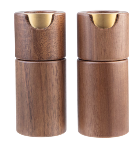 Alfresco Lane Acacia Wood Salt & Pepper Mill Set 12.5cm
