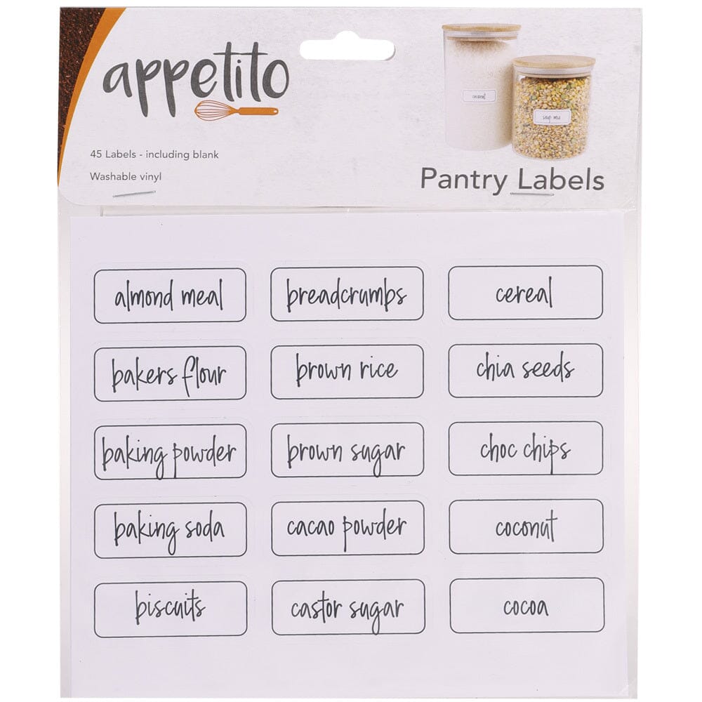 Appetito Pantry Labels - Pack Of 45 General Storage The Cooks Kitchen 