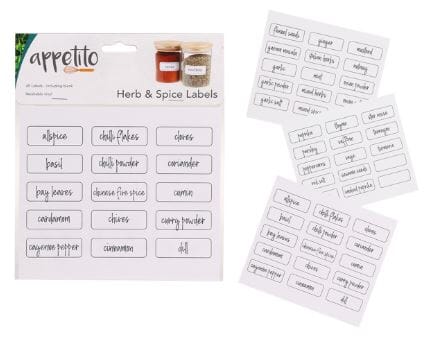 Appetite Herb & Spice Labels Pack Of 45 Packaging The Cooks Kitchen 