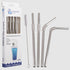 "turtleneck" Stainless Steel Flexible Straws Set Of 4 With Brush Straws & Cutlery The Cooks Kitchen 