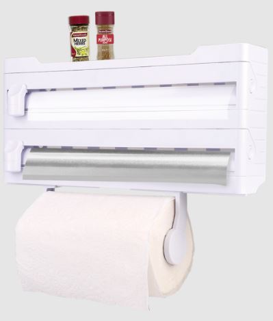 Wall Mount Kitchen Roll Dispenser - White 