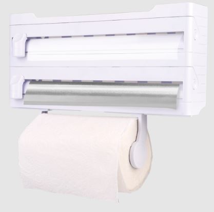 Wall Mount Kitchen Roll Dispenser - White 