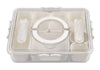 Pizzazz Rectangular 7 Compartment Grazing Box W/ Carry Handles & Food Picks (cream)