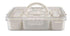 Pizzazz Rectangular 7 Compartment Grazing Box W/ Carry Handles & Food Picks (cream) Picnicware The Cooks Kitchen 
