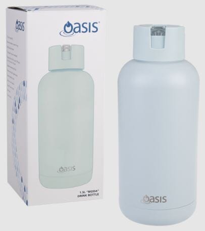 Oasis "moda" Cermic Lined Stainless Steel Triple Wall Insulated Drink Bottle 1.5l - Sea Mist Insulated Bottles The Cooks Kitchen 