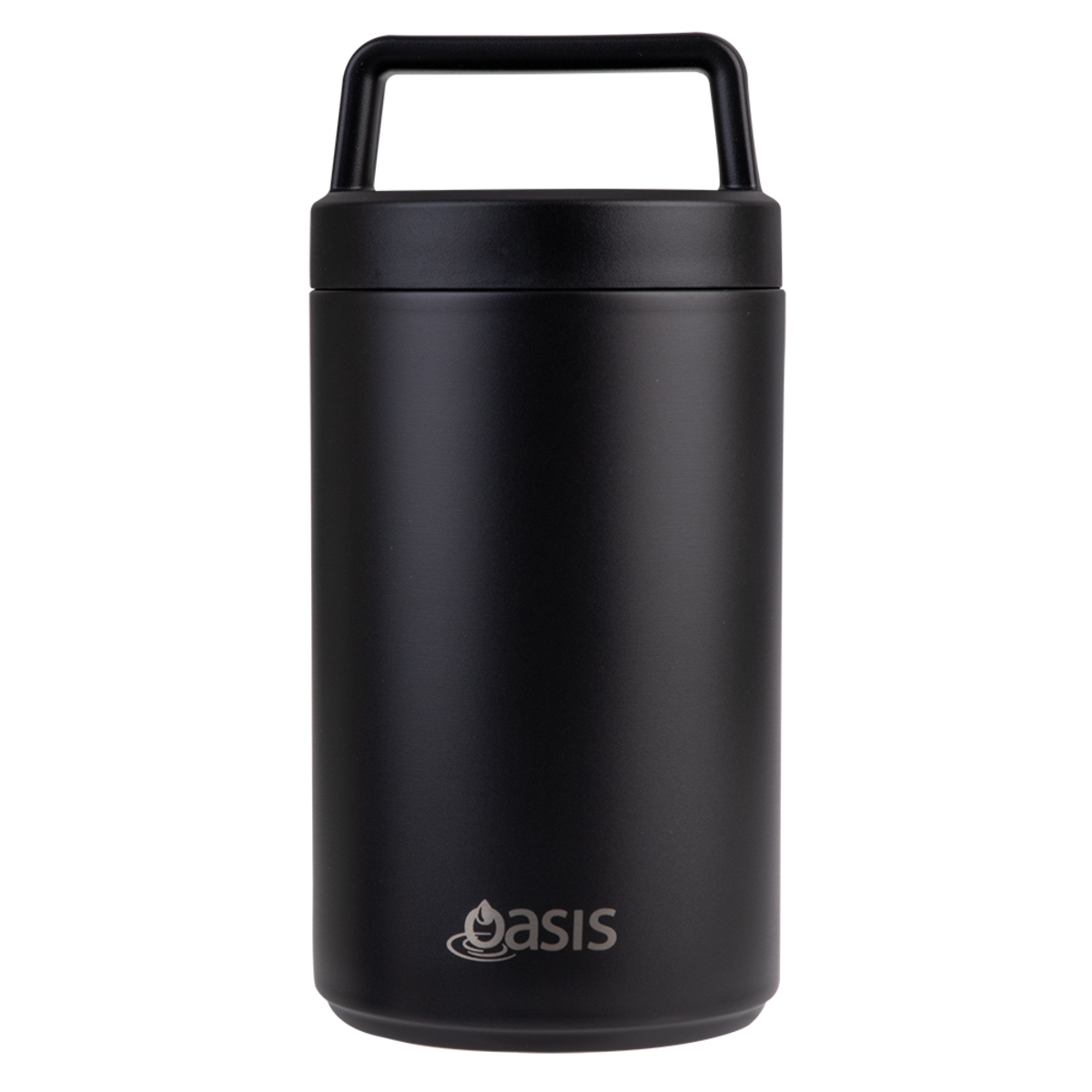 Oasis Stainless Steel Double Wall Insulated Food Flask With Handle 700ml - Black