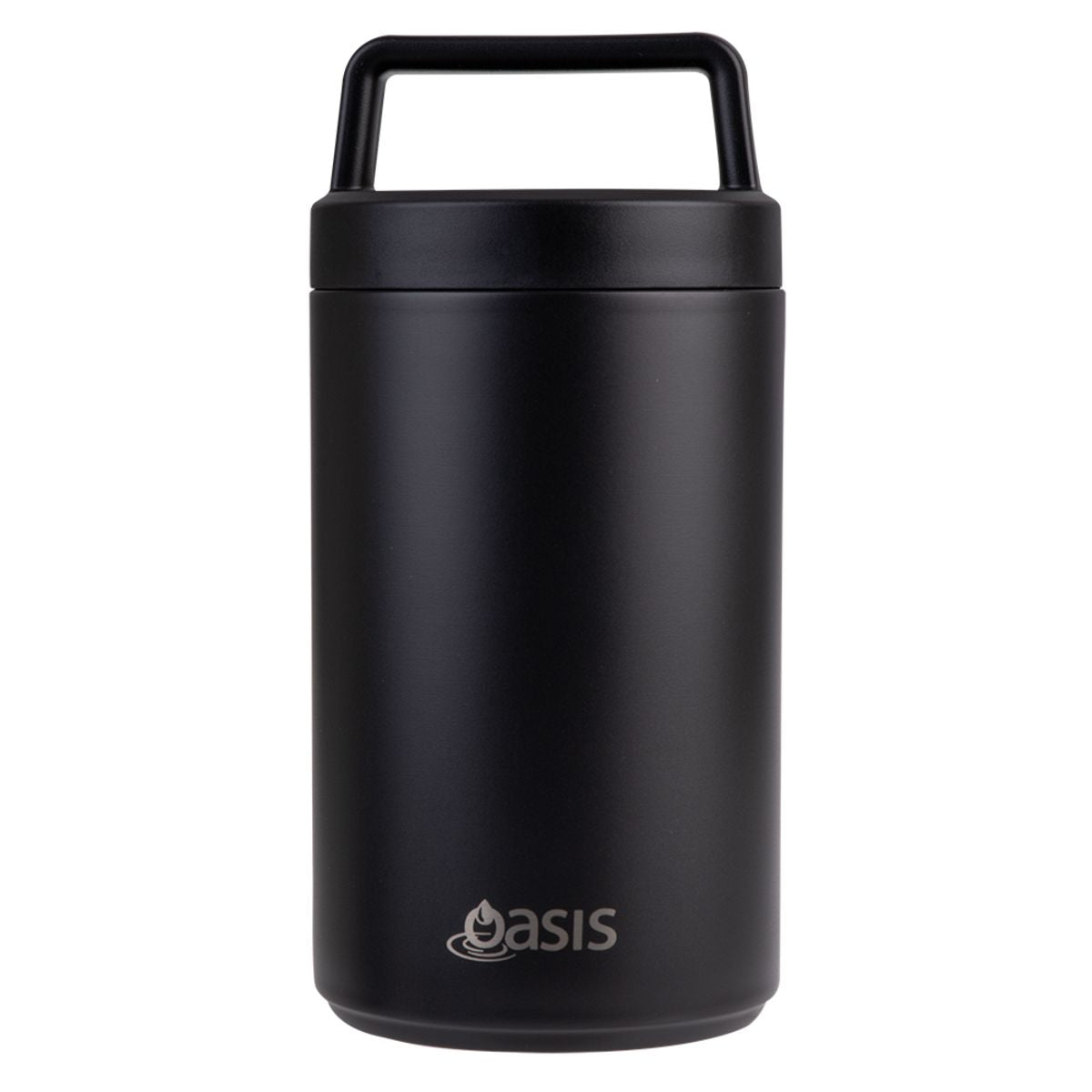 Oasis Stainless Steel Double Wall Insulated Food Flask With Handle 700ml - Black Food Jars & Flasks The Cooks Kitchen 