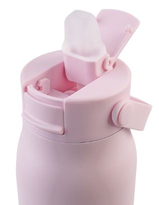 Oasis Ceramic Lined Stainless Steel Double Walled Insulated 'sorrento' Sipper Bottle 900ml - Pink Lemonade