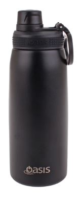 Oasis S/s Double Wall Insulated Sports Bottle W/ Screw-cap 780ml - Black