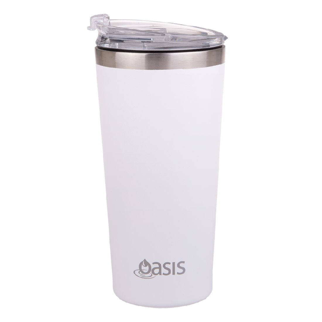 Oasis S/s Double Wall Insulated 'travel Mug' 480ml - White Vacuum Flasks & Travel Mugs The Cooks Kitchen Mandurah 