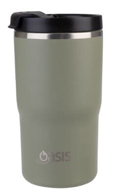 Oasis Ceramic Stainless Steel Double Wall Insulated Travel Mug 480ml - Olive Green Travel Mugs The Cooks Kitchen 