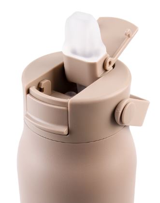 Oasis Ceramic Lined Stainless Steel Double Walled Insulated 'sorrento' Sipper Bottle 900ml - Latte