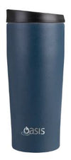 Oasis S/s Double Wall Insulated 'travel Mug' 600ml - Navy
