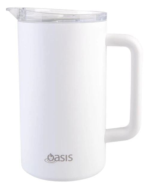 Oasis Ceramic Lined Stainless Steel Triple Wall Insulated Water Pitcher 1.5l - White Decanters - Jugs & Carafes The Cooks Kitchen 
