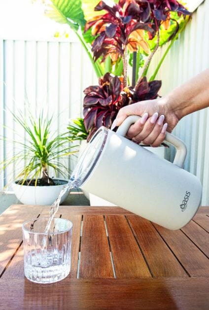 Oasis Ceramic Lined Stainless Steel Triple Wall Insulated Water Pitcher 1.5l - White Decanters - Jugs & Carafes The Cooks Kitchen 