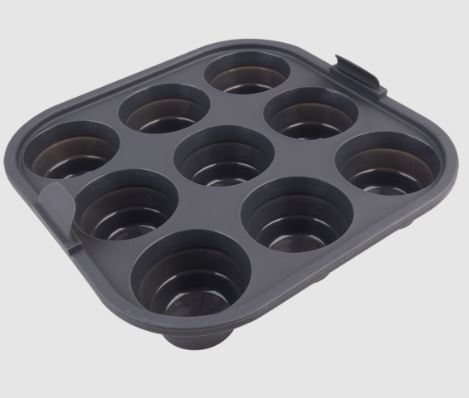 Daily Bake Silicone Square 22x22cm Collapsible Air Fryer 9 Cup Muffin Pan