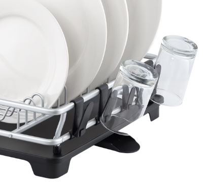 D.line "pinnacle" Aluminium 2 Tier Dish Rack With Draining Board 52x37.5x27cm