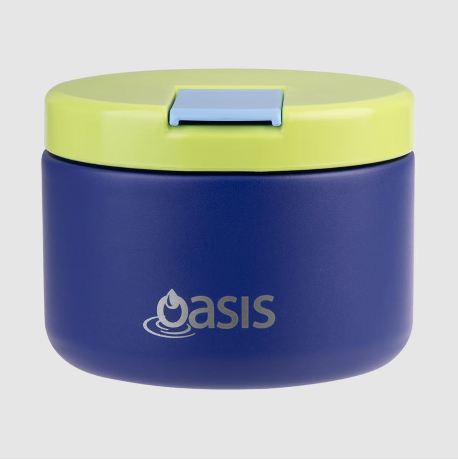 Oasis S/s Double Wall Insulated Food Flask W/ Quick Release Lid 300ml - Peacock Blue